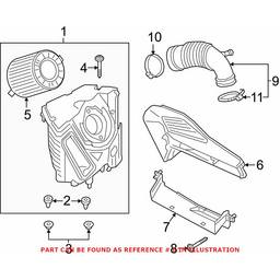 Audi Engine Air Intake Hose 8W0129618F - Genuine VW/Audi